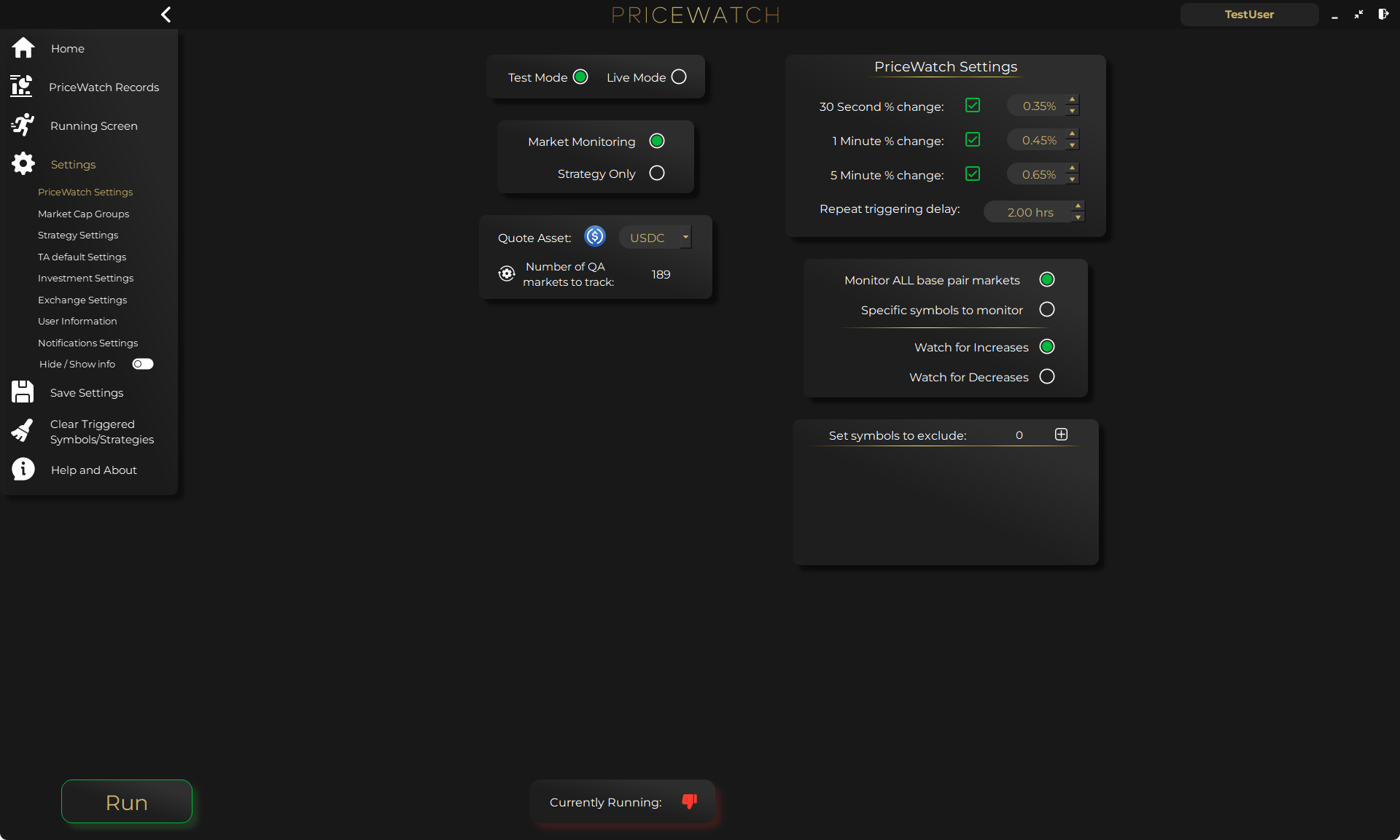Market Monitoring Setup