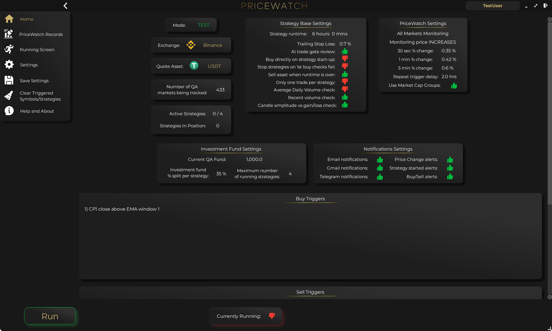 PriceWatch 2.0 dashboard preview